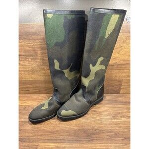 Chippewa Mens Camouflage Canvas Leather Lined Snake Proof Boots Sz.8-1/2D Vibram